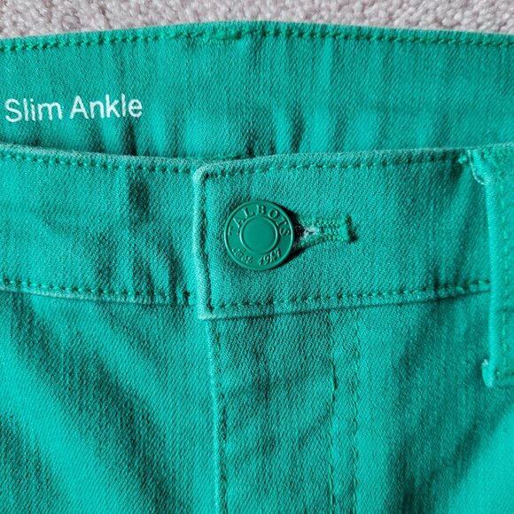 Talbots Flawless Jeans 2P Green Five Pocket Slim Ankle Stretch - Picture 5 of 9